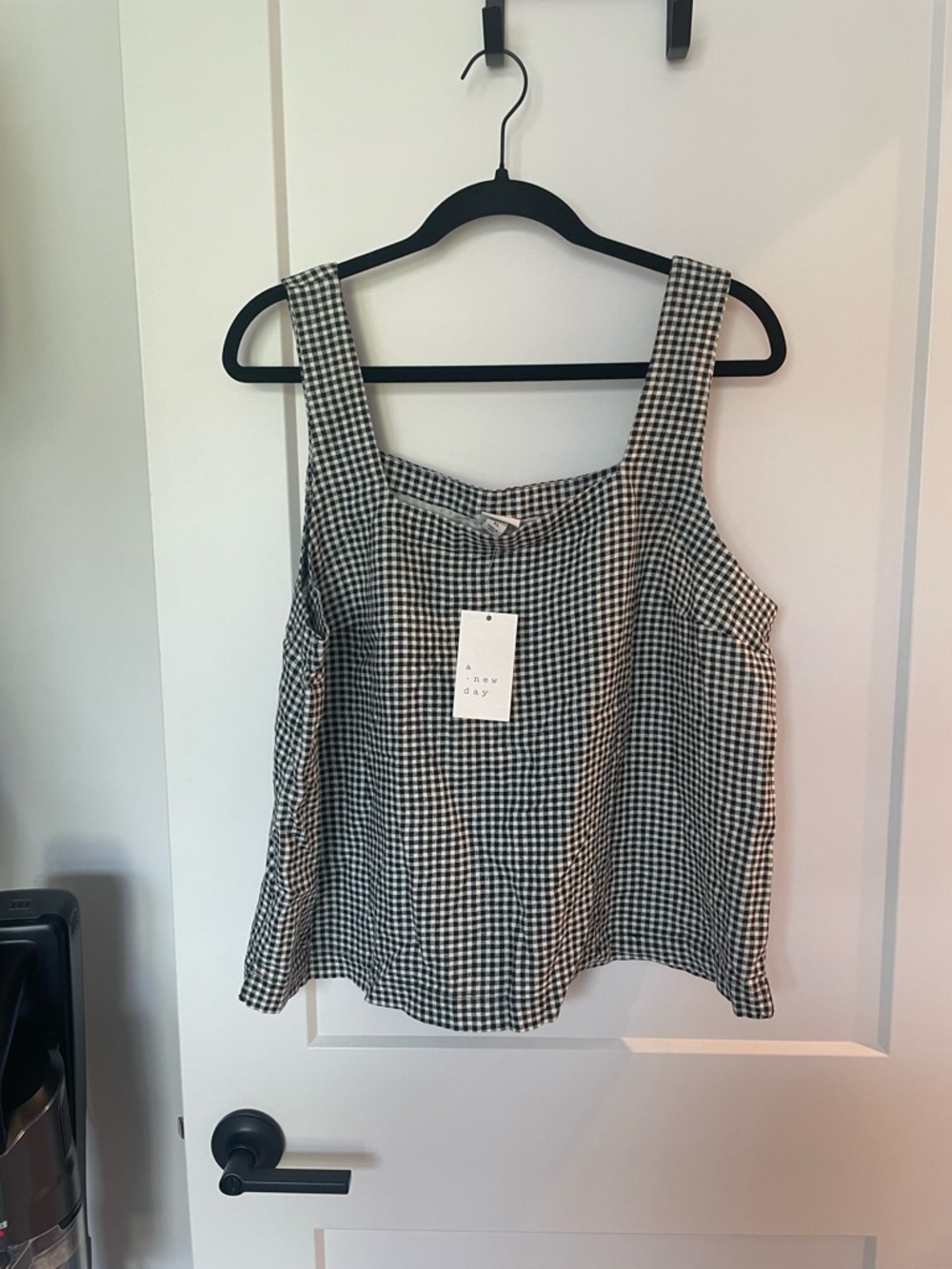 Target Black & White Gingham Square-Neck Tank Top